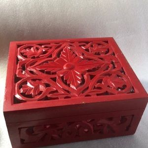 Hand craved wooden box